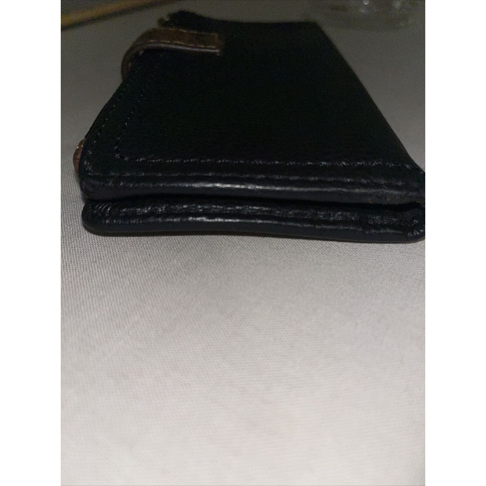 Fossil Leather Wallet Black Brown Clutch Pouch Card Organizer Pebble Bifold - Picture 10 of 11